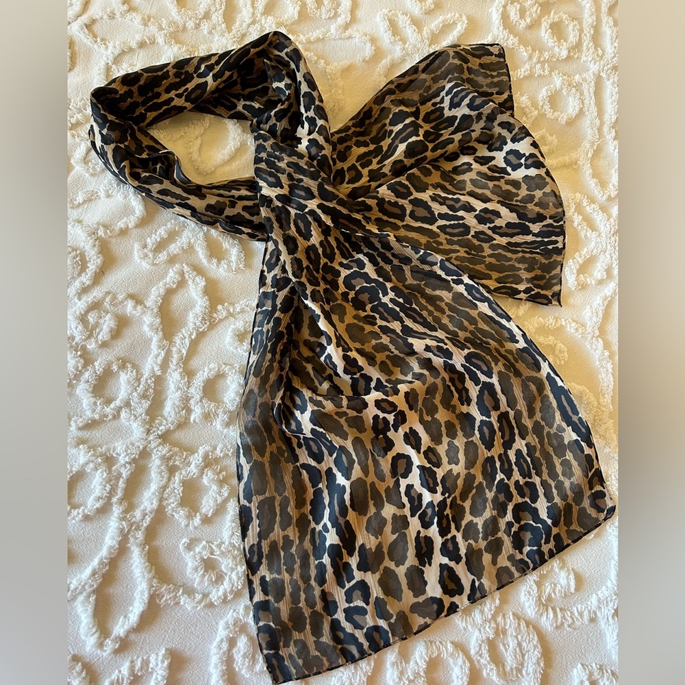 Animal print scarf, brown, black, beige
